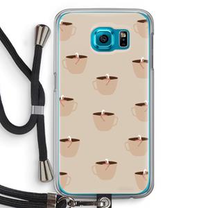 CaseCompany Morning coffee: Samsung Galaxy S6 Transparant Hoesje met koord