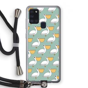 CaseCompany Pelican: Samsung Galaxy A21s Transparant Hoesje met koord