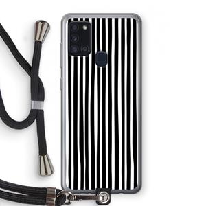 CaseCompany Stripes: Samsung Galaxy A21s Transparant Hoesje met koord