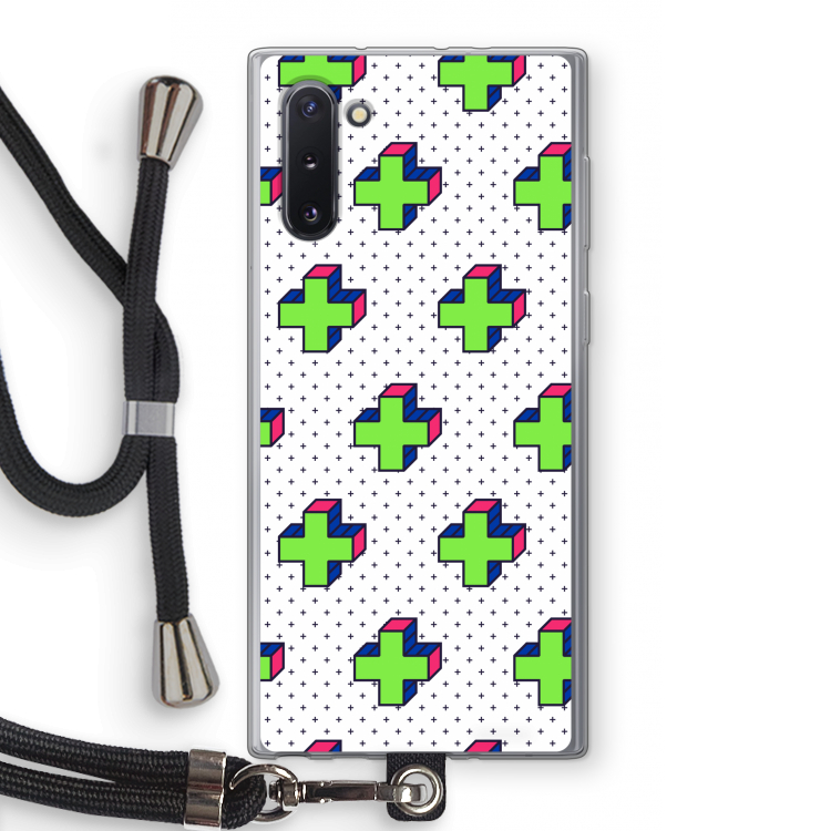 CaseCompany 8-bit N°10: Samsung Galaxy Note 10 Transparant Hoesje met koord