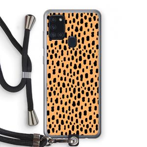 CaseCompany Panter: Samsung Galaxy A21s Transparant Hoesje met koord