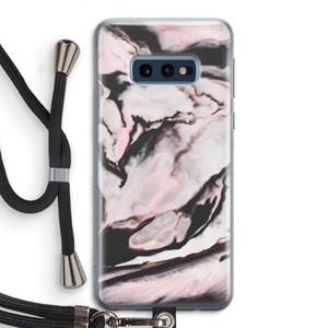 CaseCompany Roze stroom: Samsung Galaxy S10e Transparant Hoesje met koord