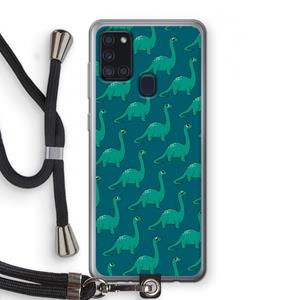 CaseCompany Diplodocus: Samsung Galaxy A21s Transparant Hoesje met koord