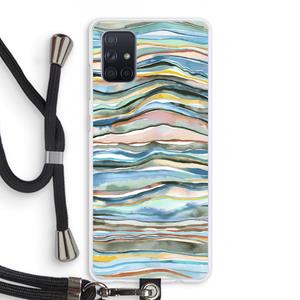 CaseCompany Watercolor Agate: Samsung Galaxy A71 Transparant Hoesje met koord