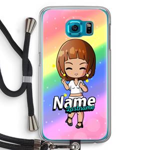 CaseCompany Chibi Maker vrouw: Samsung Galaxy S6 Transparant Hoesje met koord