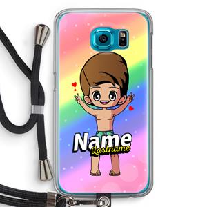 CaseCompany Chibi Maker man: Samsung Galaxy S6 Transparant Hoesje met koord