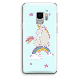CaseCompany Regenboog eenhoorn: Samsung Galaxy S9 Transparant Hoesje