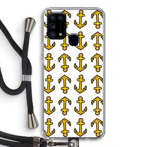 CaseCompany Musketon Anchor: Samsung Galaxy M31 Transparant Hoesje met koord