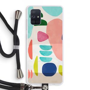 CaseCompany Bold Rounded Shapes: Samsung Galaxy A71 Transparant Hoesje met koord