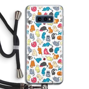 CaseCompany Kleurrijke katten: Samsung Galaxy S10e Transparant Hoesje met koord