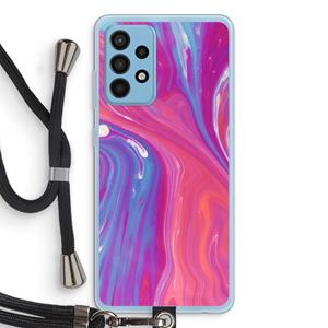 CaseCompany Paarse stroom: Samsung Galaxy A52 Transparant Hoesje met koord