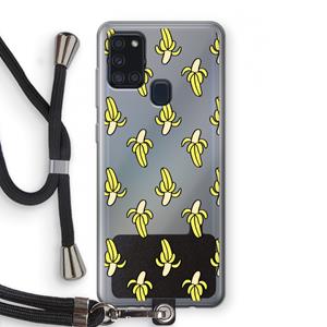 CaseCompany Bananas: Samsung Galaxy A21s Transparant Hoesje met koord