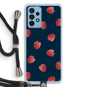 CaseCompany Framboosjes: Samsung Galaxy A52 Transparant Hoesje met koord