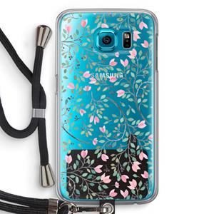 CaseCompany Sierlijke bloemen: Samsung Galaxy S6 Transparant Hoesje met koord