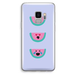 CaseCompany Smiley watermeloen: Samsung Galaxy S9 Transparant Hoesje