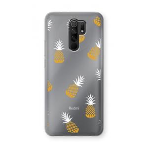 CaseCompany Ananasjes: Xiaomi Redmi 9 Transparant Hoesje