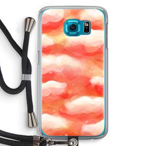 CaseCompany Lichte Wolken: Samsung Galaxy S6 Transparant Hoesje met koord