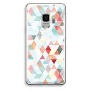 CaseCompany Gekleurde driehoekjes pastel: Samsung Galaxy S9 Transparant Hoesje