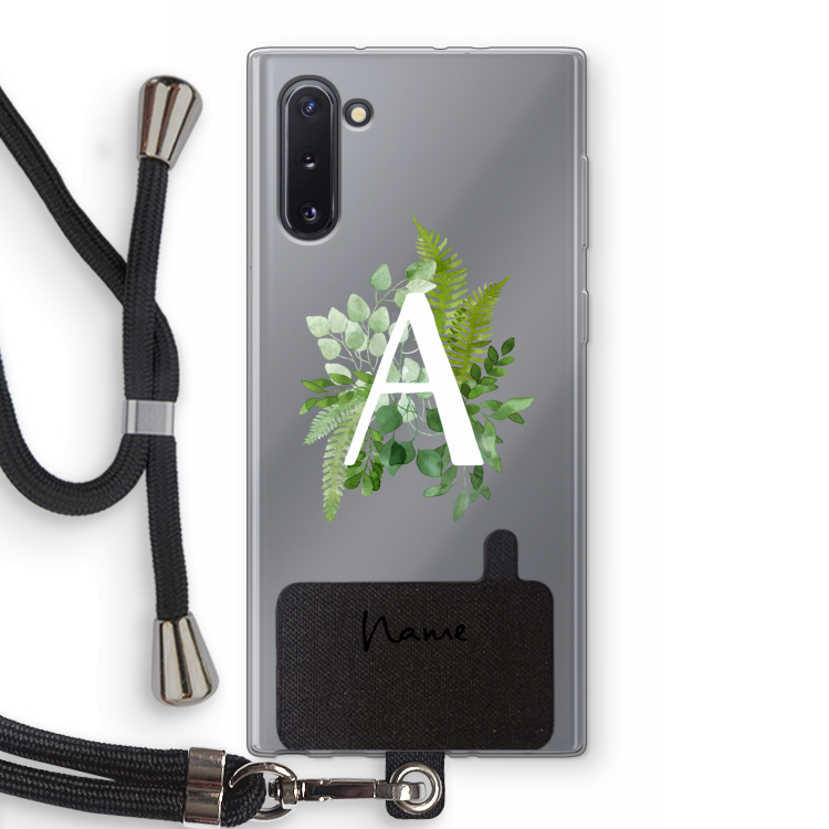 CaseCompany Green Brush: Samsung Galaxy Note 10 Transparant Hoesje met koord