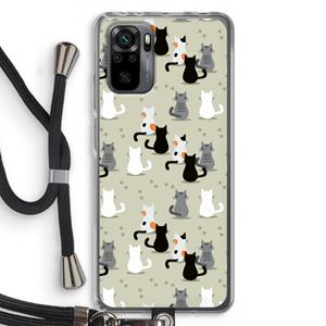 CaseCompany Katten: Xiaomi Redmi Note 10 Pro Transparant Hoesje met koord