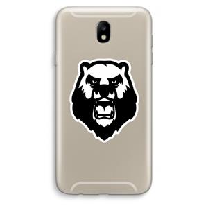 CaseCompany Angry Bear (white): Samsung Galaxy J7 (2017) Transparant Hoesje