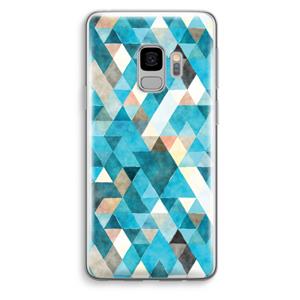 CaseCompany Gekleurde driehoekjes blauw: Samsung Galaxy S9 Transparant Hoesje