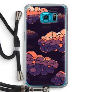 CaseCompany Patroon Wolken: Samsung Galaxy S6 Transparant Hoesje met koord