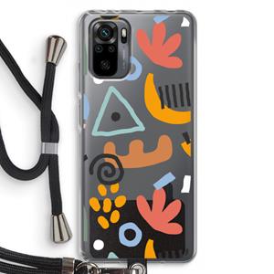 CaseCompany Abstract: Xiaomi Redmi Note 10 Pro Transparant Hoesje met koord