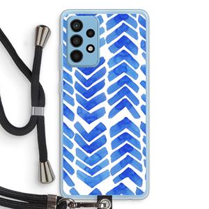 CaseCompany Blauwe pijlen: Samsung Galaxy A52 Transparant Hoesje met koord