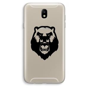 CaseCompany Angry Bear (black): Samsung Galaxy J7 (2017) Transparant Hoesje