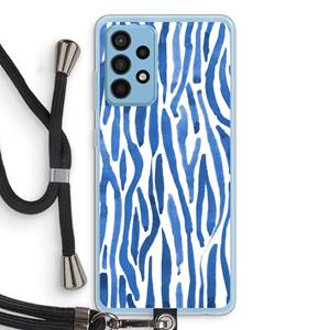 CaseCompany Blauwe nerven: Samsung Galaxy A52 Transparant Hoesje met koord