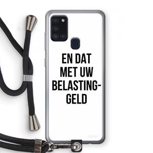 CaseCompany Belastinggeld: Samsung Galaxy A21s Transparant Hoesje met koord