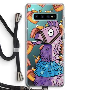 CaseCompany Loot Burger: Samsung Galaxy S10 Plus Transparant Hoesje met koord