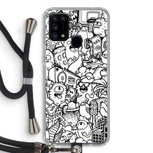 CaseCompany Vexx City #2: Samsung Galaxy M31 Transparant Hoesje met koord