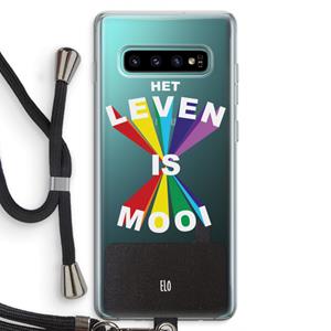 CaseCompany Het Leven Is Mooi: Samsung Galaxy S10 Plus Transparant Hoesje met koord