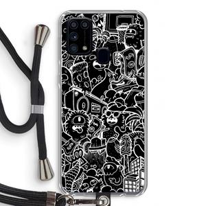 CaseCompany Vexx Black City : Samsung Galaxy M31 Transparant Hoesje met koord