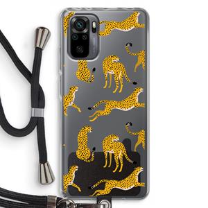 CaseCompany Luipaard: Xiaomi Redmi Note 10 Pro Transparant Hoesje met koord