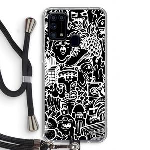 CaseCompany Vexx Black Mixtape: Samsung Galaxy M31 Transparant Hoesje met koord