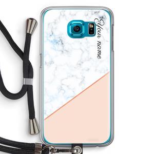 CaseCompany Marmer in stijl: Samsung Galaxy S6 Transparant Hoesje met koord