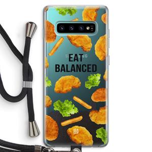 CaseCompany Eat Balanced: Samsung Galaxy S10 Plus Transparant Hoesje met koord