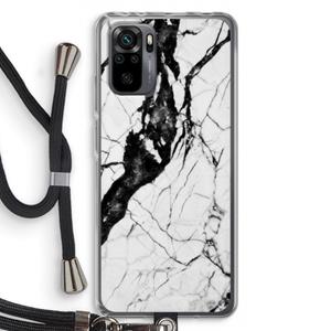 CaseCompany Witte marmer 2: Xiaomi Redmi Note 10 Pro Transparant Hoesje met koord