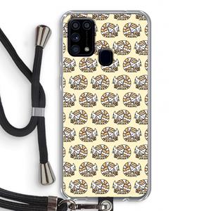 CaseCompany Slapende poes: Samsung Galaxy M31 Transparant Hoesje met koord
