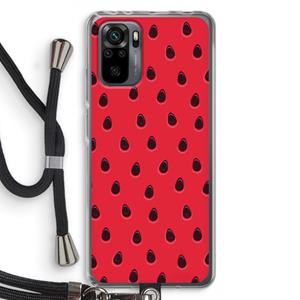 CaseCompany Watermelon: Xiaomi Redmi Note 10 Pro Transparant Hoesje met koord