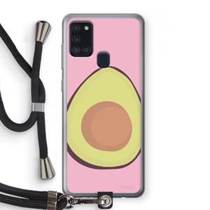 CaseCompany Avocado: Samsung Galaxy A21s Transparant Hoesje met koord