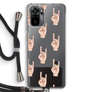 CaseCompany Rock: Xiaomi Redmi Note 10 Pro Transparant Hoesje met koord