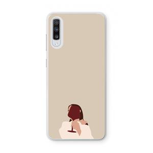 CaseCompany I drink wine: Samsung Galaxy A70 Transparant Hoesje