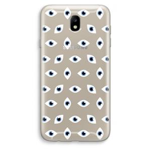 CaseCompany Eyes pattern: Samsung Galaxy J7 (2017) Transparant Hoesje