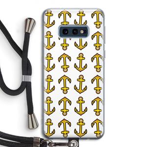 CaseCompany Musketon Anchor: Samsung Galaxy S10e Transparant Hoesje met koord