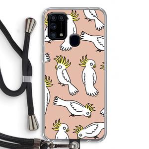 CaseCompany Papegaai: Samsung Galaxy M31 Transparant Hoesje met koord