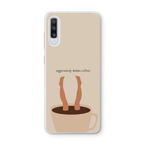 CaseCompany Aggressively drinks coffee: Samsung Galaxy A70 Transparant Hoesje